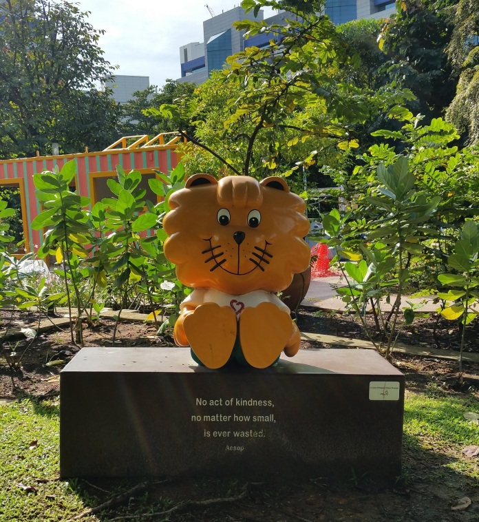 Singa the Lion, a childhood memory for the Ninja Turtle from Singapore's National Courtesy Campaign. He used to teach us how to give up seats on the trains to pregnant women, etc etc.