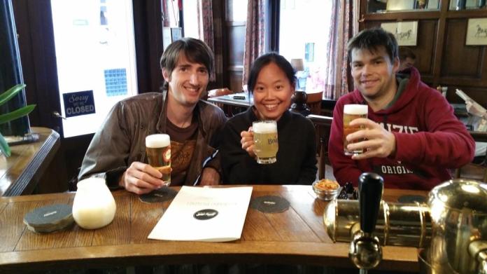 A French, a Singaporean and a Swiss walked into a bar... and they drank to the awesome city of Bruges.